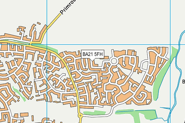 Primrose Lane Primary School map (BA21 5FH) - OS VectorMap District (Ordnance Survey)