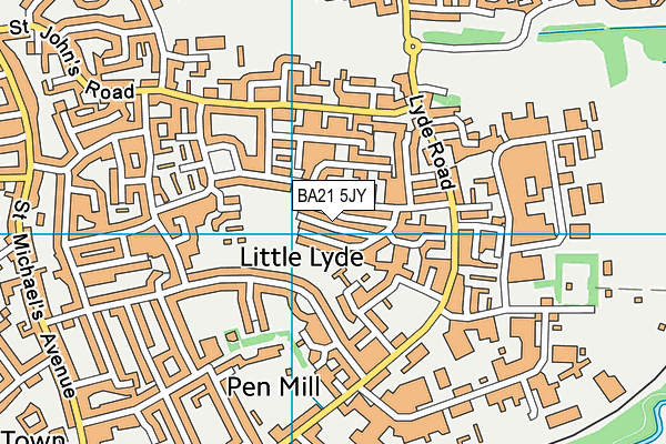 BA21 5JY map - OS VectorMap District (Ordnance Survey)