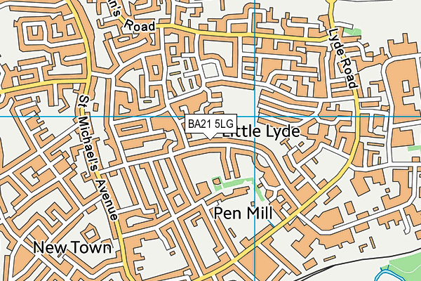 BA21 5LG map - OS VectorMap District (Ordnance Survey)