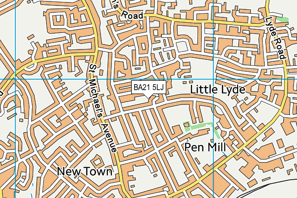 BA21 5LJ map - OS VectorMap District (Ordnance Survey)