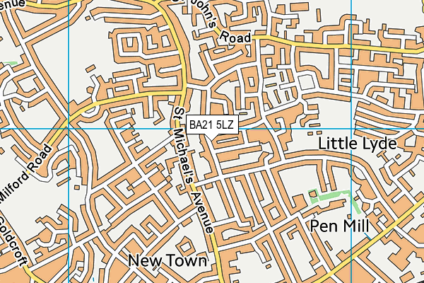 BA21 5LZ map - OS VectorMap District (Ordnance Survey)