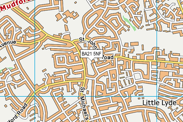 BA21 5NF map - OS VectorMap District (Ordnance Survey)