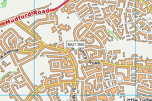 BA21 5NG map - OS VectorMap District (Ordnance Survey)