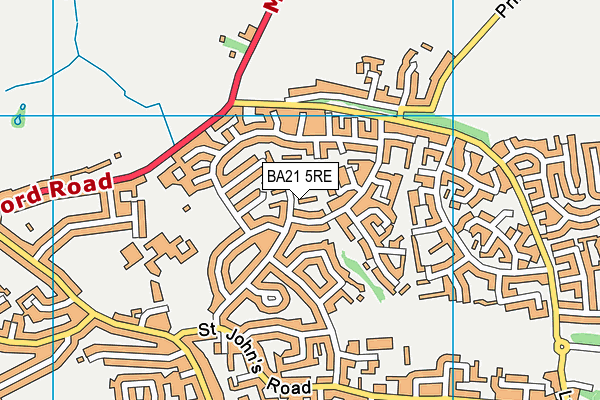 BA21 5RE map - OS VectorMap District (Ordnance Survey)