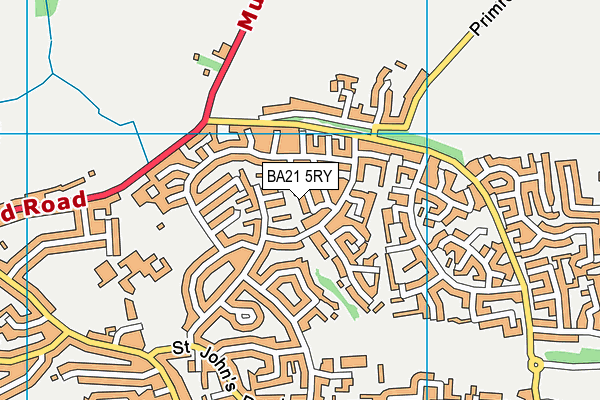 BA21 5RY map - OS VectorMap District (Ordnance Survey)