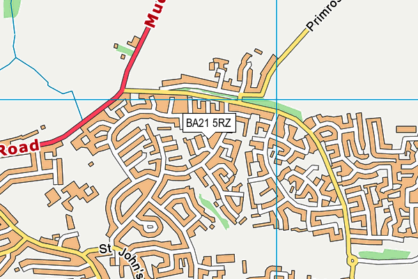 BA21 5RZ map - OS VectorMap District (Ordnance Survey)