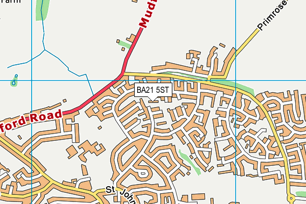 BA21 5ST map - OS VectorMap District (Ordnance Survey)