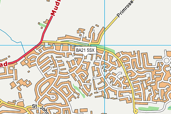 BA21 5SX map - OS VectorMap District (Ordnance Survey)