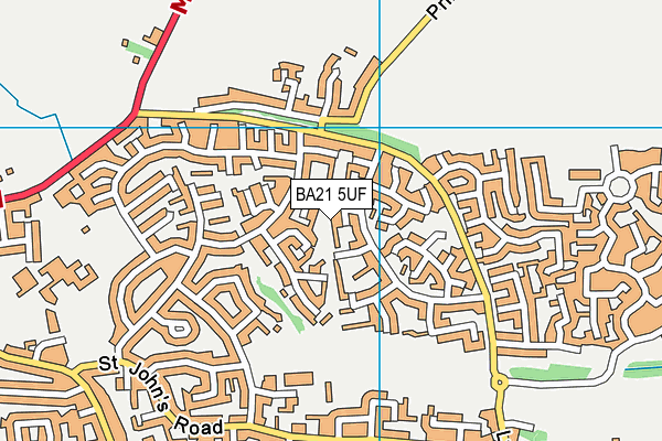 BA21 5UF map - OS VectorMap District (Ordnance Survey)