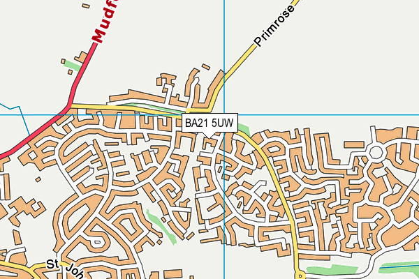 BA21 5UW map - OS VectorMap District (Ordnance Survey)