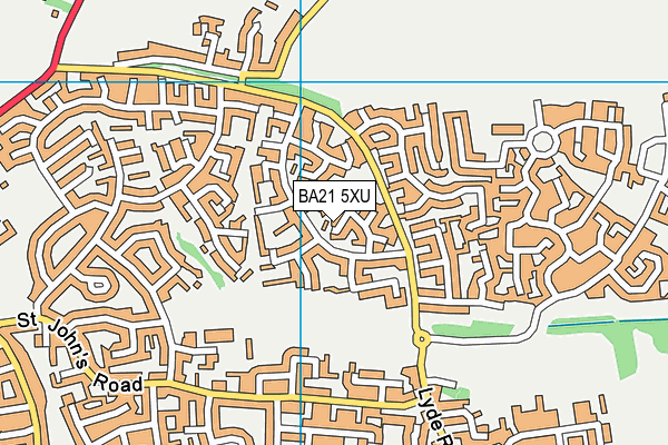 BA21 5XU map - OS VectorMap District (Ordnance Survey)