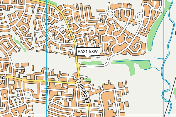 BA21 5XW map - OS VectorMap District (Ordnance Survey)