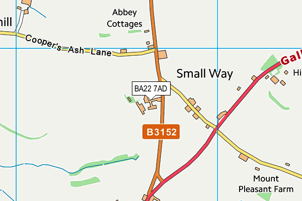 BA22 7AD map - OS VectorMap District (Ordnance Survey)