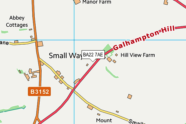 BA22 7AE map - OS VectorMap District (Ordnance Survey)