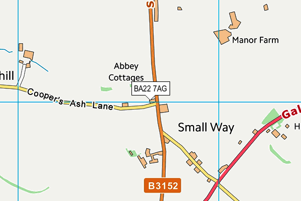 BA22 7AG map - OS VectorMap District (Ordnance Survey)