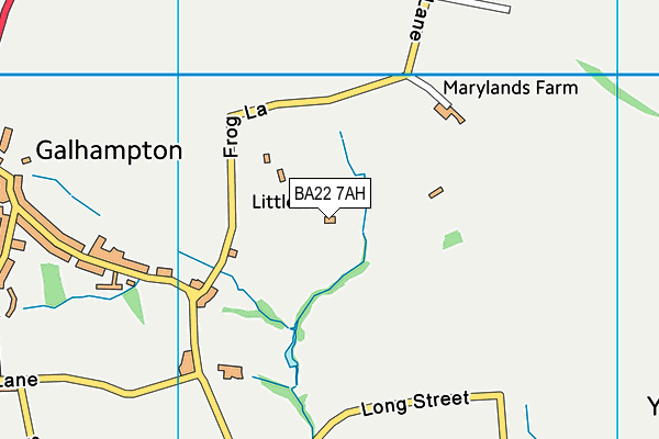 BA22 7AH map - OS VectorMap District (Ordnance Survey)
