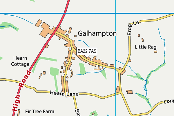 BA22 7AS map - OS VectorMap District (Ordnance Survey)