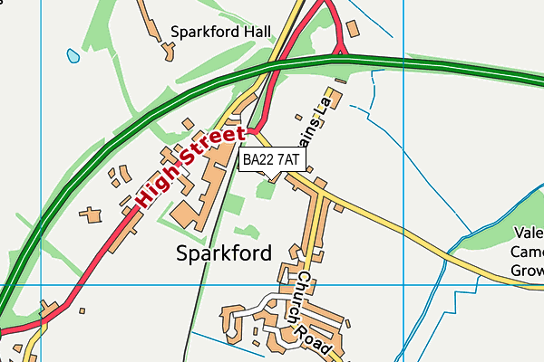 BA22 7AT map - OS VectorMap District (Ordnance Survey)