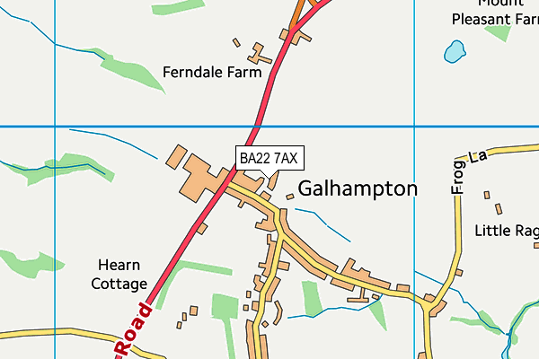 BA22 7AX map - OS VectorMap District (Ordnance Survey)