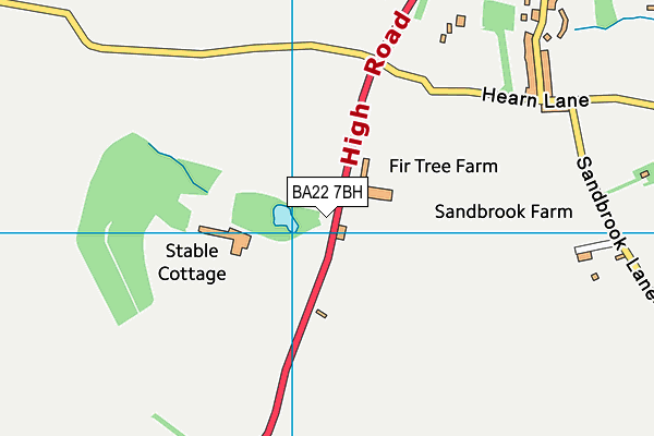 BA22 7BH map - OS VectorMap District (Ordnance Survey)