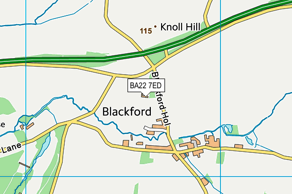 BA22 7ED map - OS VectorMap District (Ordnance Survey)