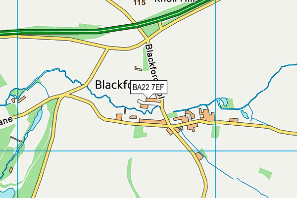 BA22 7EF map - OS VectorMap District (Ordnance Survey)