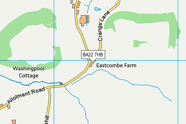 BA22 7HB map - OS VectorMap District (Ordnance Survey)