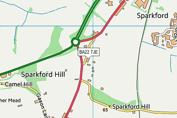 BA22 7JE map - OS VectorMap District (Ordnance Survey)