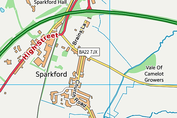 BA22 7JX map - OS VectorMap District (Ordnance Survey)