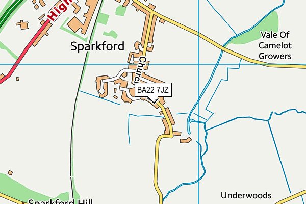 BA22 7JZ map - OS VectorMap District (Ordnance Survey)