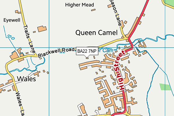 Queen Camel Tennis Club map (BA22 7NP) - OS VectorMap District (Ordnance Survey)