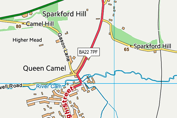 BA22 7PF map - OS VectorMap District (Ordnance Survey)