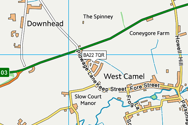 BA22 7QR map - OS VectorMap District (Ordnance Survey)