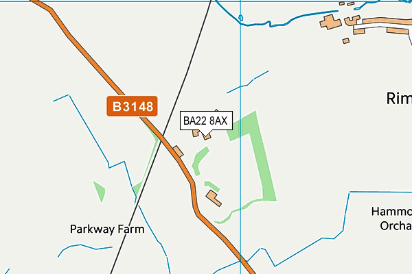 BA22 8AX map - OS VectorMap District (Ordnance Survey)