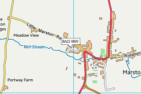 BA22 8BW map - OS VectorMap District (Ordnance Survey)