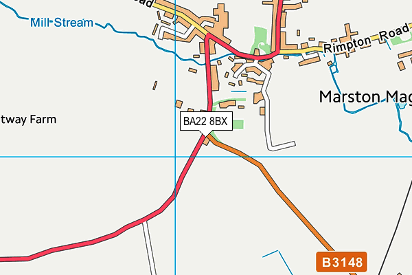 BA22 8BX map - OS VectorMap District (Ordnance Survey)