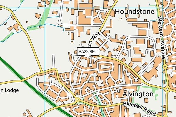 BA22 8ET map - OS VectorMap District (Ordnance Survey)