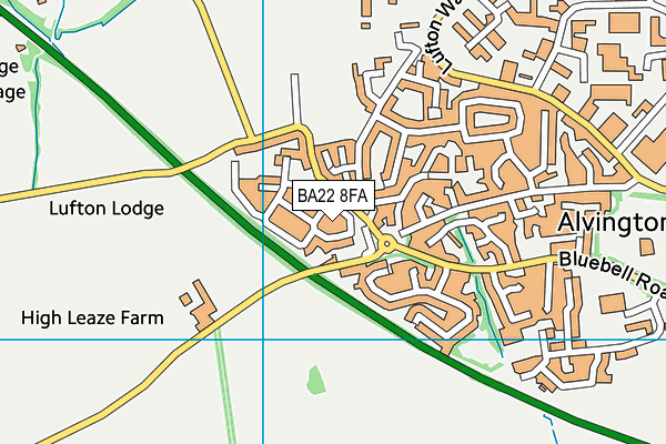 BA22 8FA map - OS VectorMap District (Ordnance Survey)