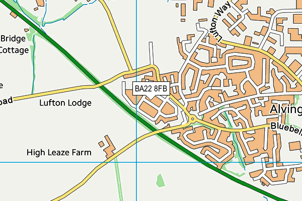 BA22 8FB map - OS VectorMap District (Ordnance Survey)