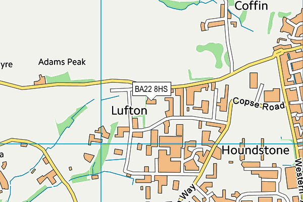 BA22 8HS map - OS VectorMap District (Ordnance Survey)