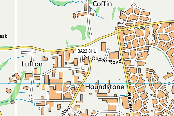 BA22 8HU map - OS VectorMap District (Ordnance Survey)