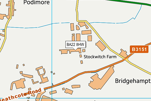 BA22 8HW map - OS VectorMap District (Ordnance Survey)