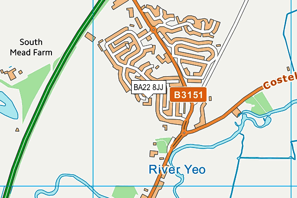 BA22 8JJ map - OS VectorMap District (Ordnance Survey)