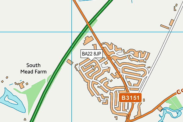 BA22 8JP map - OS VectorMap District (Ordnance Survey)