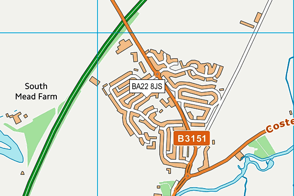 BA22 8JS map - OS VectorMap District (Ordnance Survey)