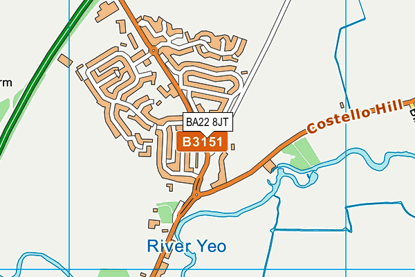 BA22 8JT map - OS VectorMap District (Ordnance Survey)