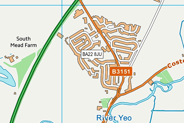 BA22 8JU map - OS VectorMap District (Ordnance Survey)