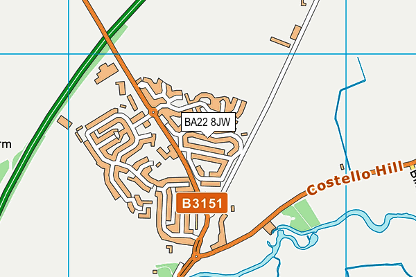 BA22 8JW map - OS VectorMap District (Ordnance Survey)