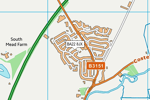 BA22 8JX map - OS VectorMap District (Ordnance Survey)