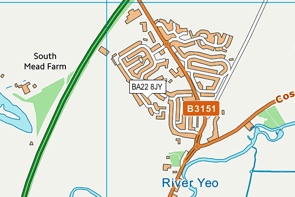BA22 8JY map - OS VectorMap District (Ordnance Survey)